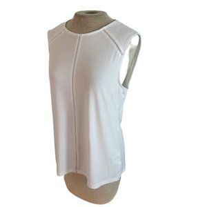 Anne Klein Stretch Knit Tank Top White L Large